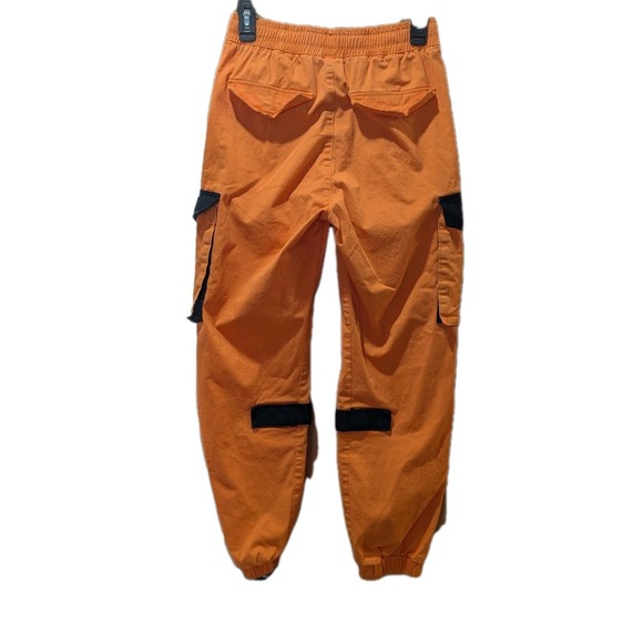 American Bazi Womens Orange Cargo Pants Joggers Streetwear Good Time Size Small - Picture 8 of 11